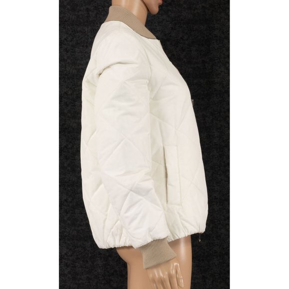 $3995 BRUNELLO CUCINELLI REVERSIBLE QUILTED BOMBER JACKET IN CHALK SIZE 40 - Picture 13 of 16